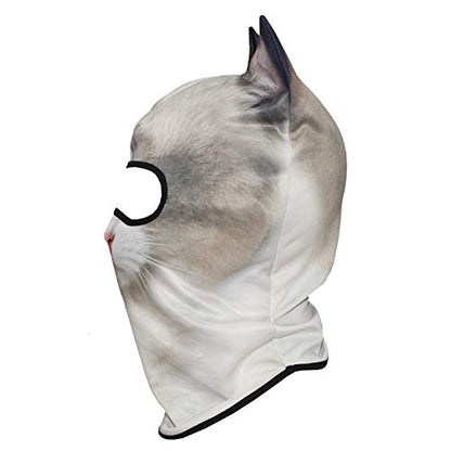 WTACTFUL 3D Animal Ears Balaclava, Breathable Face Mask for Halloween - color: Ragdoll Cat Meb-37