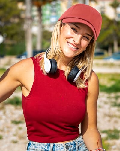 Lvaiz Womens Satin Lined Baseball Cap Washed Cotton Adjustable Dad Hat - color: Orange Red