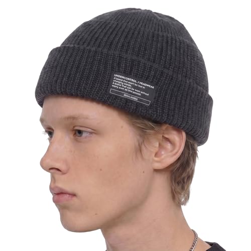 UNDERCONTROL Winter Trawler Fisherman Beanie Men Women Unisex Stylish Plain Docker Skull Hat Roll up Watch Cap Color Pack - color: Charcoal