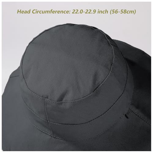 vidsel Womens Sun Hats Wide Brim Reversible Bucket Cotton Hat with Hat Clip - color: Black, size: Medium