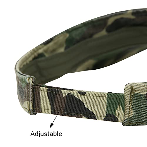 Sport Sun Visor Hats Cotton Ball Caps Empty Top Baseball Sun Cap for Men Women - color: Camo-beige
