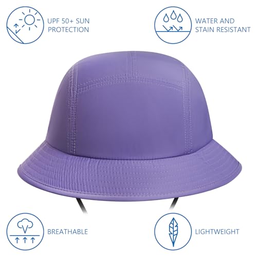 BASSDASH UPF50+ Fishing Bucket Hat for Men Women Lightweight Water Resistant Packable Outdoor Summer Sun Hats FH13 - color: Purple
