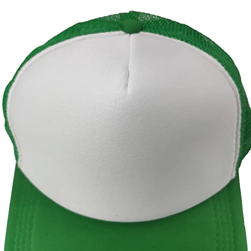 12 Pack Sublimation Hats for Men Blank Trucker Hats Bulk Snapback Mesh Women Baseball Caps DIY Custom 18 Colors - color: Green and White
