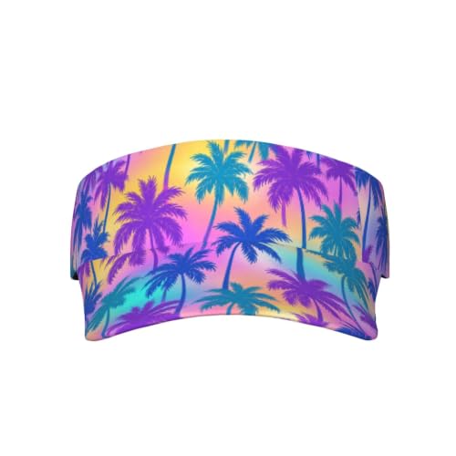Visors for Women Men, Adjustable Sports Sun Visor Hats Outdoor Tennis Golf Running - color: Tropical Sunset