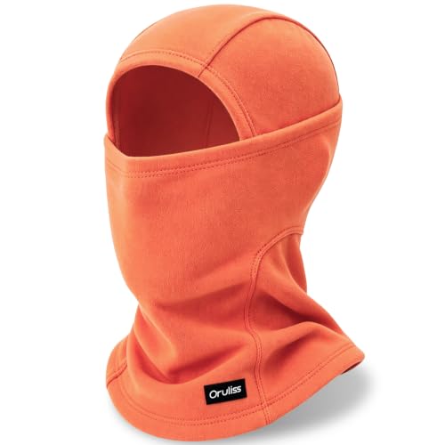 Winter Ski Mask Balaclava for Men Women, Warm Full Face Mask Cold Weather Snowboarding Skiing Motorcycling - color: Orange