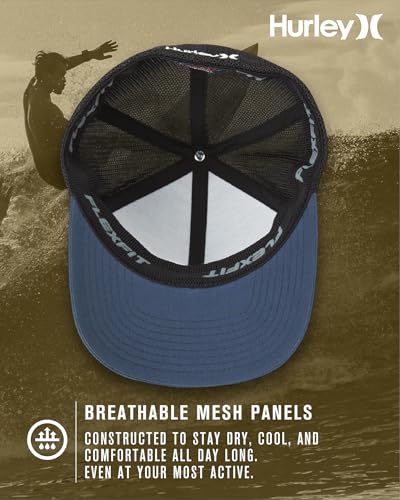 Hurley Mens Baseball Cap Laguna Icon Trucker Hat, Curved Brim - color: Navy, size: Large-X-Large