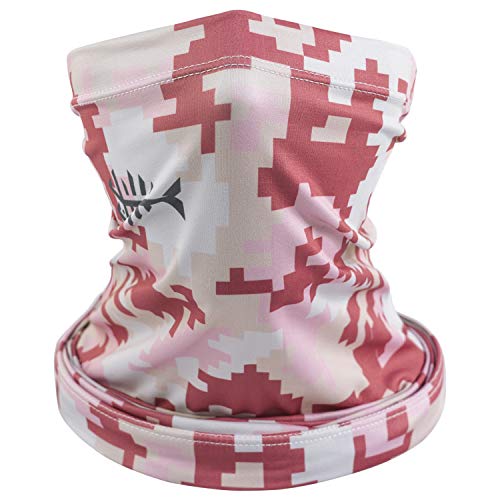 BASSDASH UPF 50+ UV Sun Protection Neck Gaiter Fishing Mask Hunting Kayaking Hiking Cycling Ski Sports - color: Pink Camo