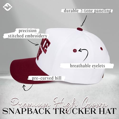 Funky Junque Trucker Snapback Hat - color: Game Day - Burgundy/White