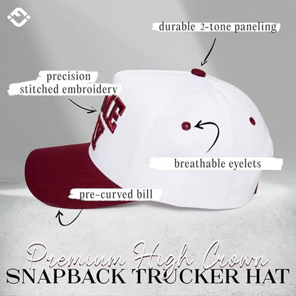 Funky Junque Trucker Snapback Hat - color: Game Day - Burgundy/White