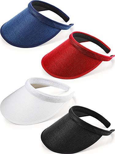 Wide Brim Sun Visor Hats - color: Black, White, Navy Blue, Red