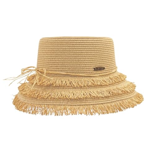 Panama Jack Women's Sun Hats - Paper Braid Straw, Assorted Styles - color: Brown Bucket Hat