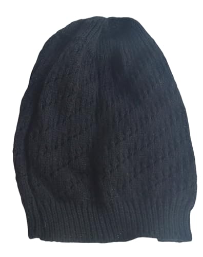 Thin Crochet Beanie Hat for Women Summer Winter Fall Mesh Slouchy Knit Hats Lightweight Crochet Caps - color: Black