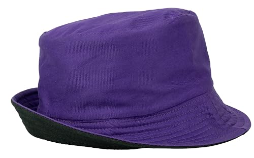 Gelante Reversible Bucket Hat for Men and Women - Cotton, Outdoor Sun Protection Bucket Hats. - color: Purple/Black