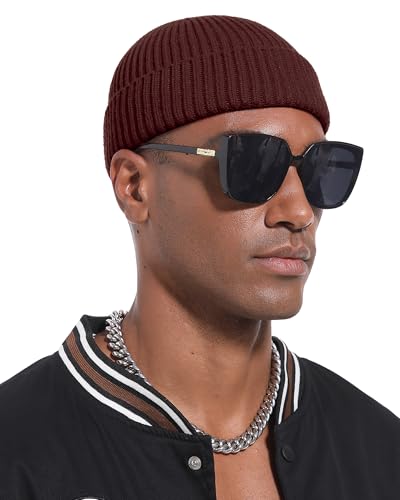 Short Fisherman Beanie for Men Women Wool Knit Cuff Winter Hats - color: 1pcs-dark Coffee