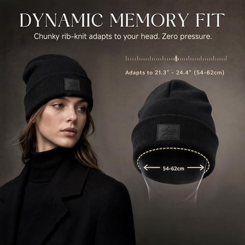 Winter Beanie Men Women Heavyweight Stretch Knit Cuffed Hat - color: Army Green