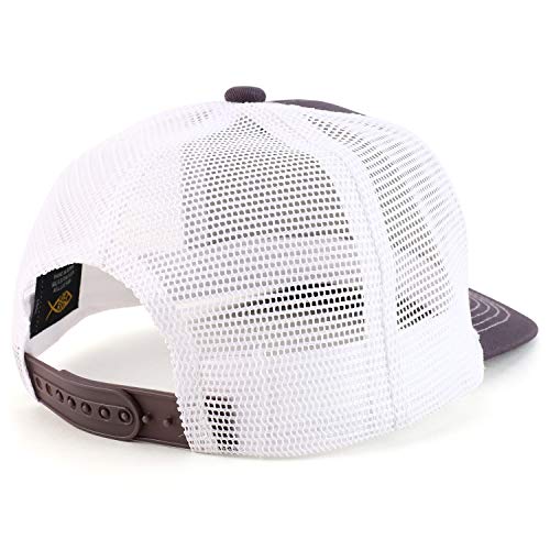 Trendy Apparel Shop Thinking Cap Washed Two Tone Trucker Baseball Cap - color: Charcoal White