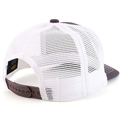 Trendy Apparel Shop Thinking Cap Washed Two Tone Trucker Baseball Cap - color: Charcoal White