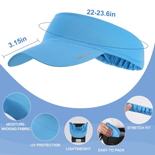 Sukeen Cooling Stretchy Sun Visor for Women Men UV Protection Cooling Hat - color: Light Blue