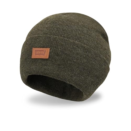 Levi's Mens All-Season Hero Beanie Soft Knit Cuffed Winter Hat, Warm & Comfortable Everyday Style - color: Marl Olive
