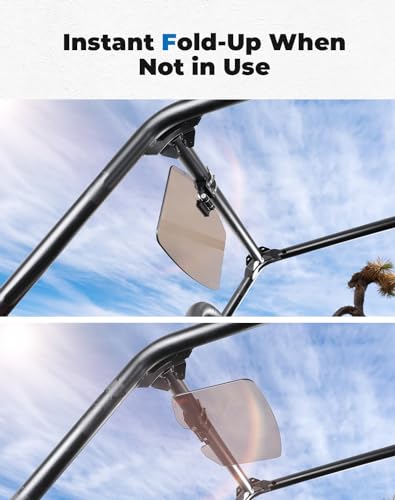 KEMIMOTO Oversized UTV Sun Visor Large Surface Fit 1.5-2 inches Roll Bars - size: 15.4 x 8.3 inches