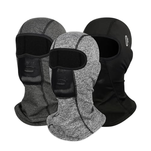 Balaclava Ski Mask for Men Women Velvet-Lined Full Head Cover Neck Gaiter - color: Ylr1-black+beige