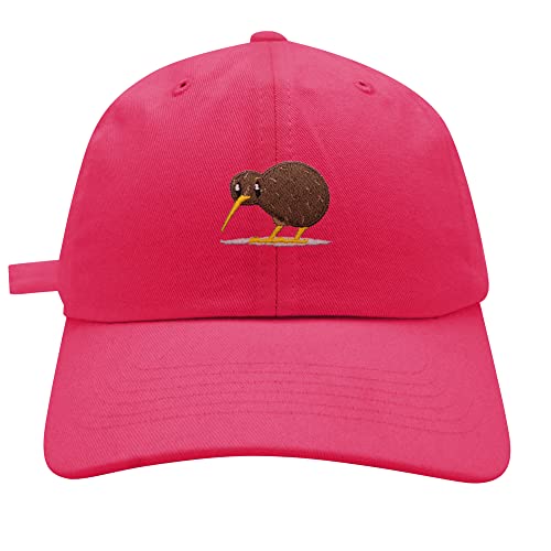 JPAK Kiwi Bird Baseball Cap Embroidered Cotton Dad Hat - Funny - color: Hot Pink