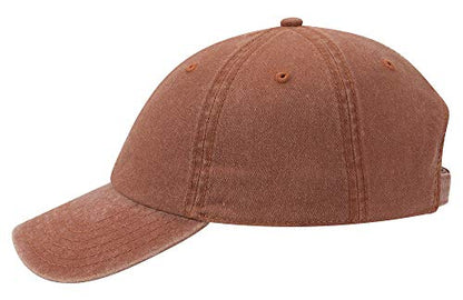 OTTO Garment Washed Pigment Dyed Cotton Twill 6 Panel Low Profile Dad Hat - color: Tx. Orange