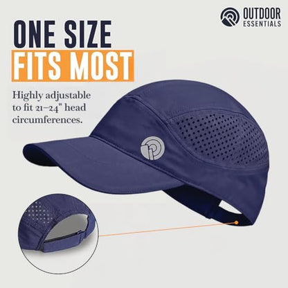 OutdoorEssentials Running Hat - Breathable Running Hats for Women & Men - Jogging Exercise Hiking Cap - Trail Baseball Tennis - color: Navy