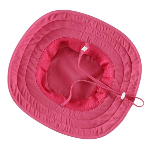 Connectyle Kids Foldable Wide Brim Sun Hat UPF 50+ Sun Protection Bucket Hats Breathable Summer Beach Hat for Boys Girls - color: Hot Pink, size: Medium