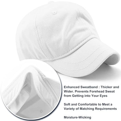 Loneshark Short Brim Baseball Cap for Running Small Bill Umpire Hat - color: White