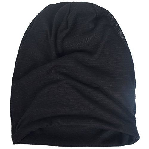 VECRY Men Slouch Hollow Beanie Thin Summer Cap Skullcap - color: Black1