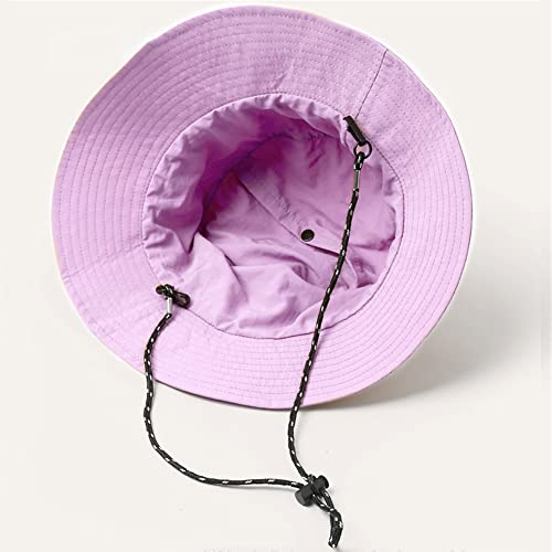 Waterproof Bucket Hat for Women and Men - UV Protection Beach Sun Hat Fishing Safari Boonie Hat Rain Hat Adjustable Packable - color: Purple - Waterproof