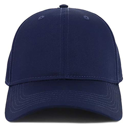 Armycrew XXL Oversize High Crown Adjustable Plain Solid Baseball Cap - color: Navy