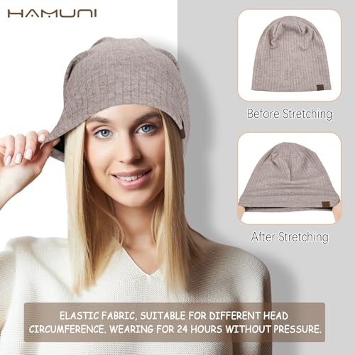 HAMUNI Slouchy Beanie for Men Women Soft Lightweight Chemo Headwear - color: Khaki