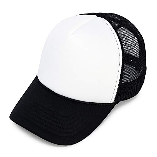 DALIX Youth Trucker Hat Mesh Cap 12 Pack Dozen Bulk - color: Black and White