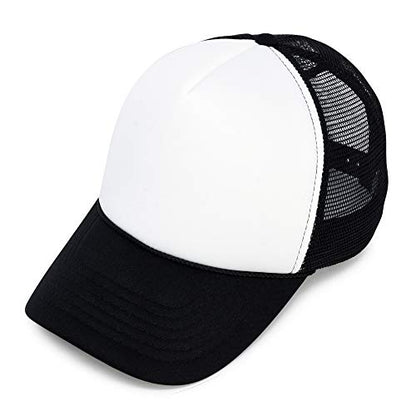 DALIX Youth Trucker Hat Mesh Cap 12 Pack Dozen Bulk - color: Black and White