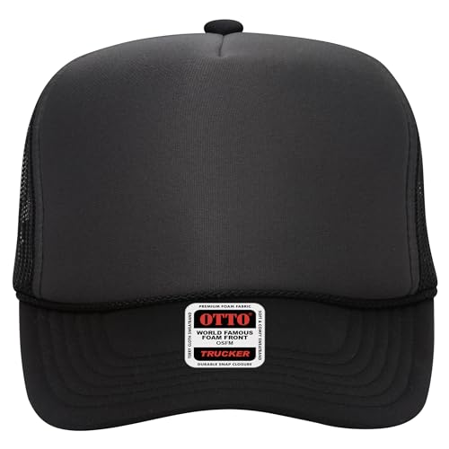 BROTHER TRUCKERS The World's Greatest Polyester Trucker Hat Blank in 73+ Colors - Wholesale Snapback Hat - color: Blk/Ch.gry/Blk