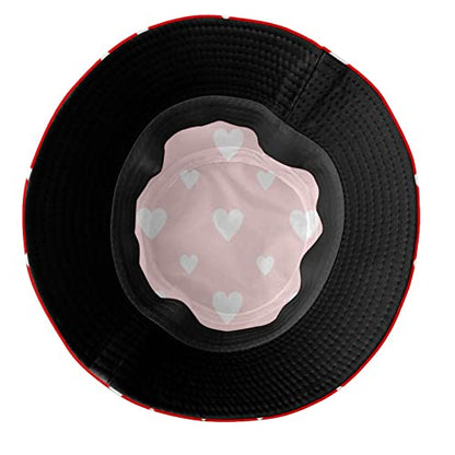 Valentine's Day Hearts Print Bucket Hat Summer Travel Fisherman Sun Hat Cap for Women Men Teens - color: Daya12