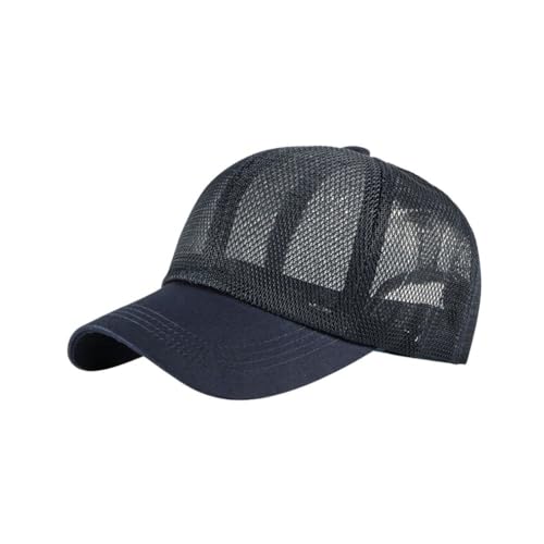 FASHIXD Mesh Baseball Cap for Men Women Summer Breathable Trucker Hats Adjustable Outdoor Sports Running Hats - color: Dark Blue