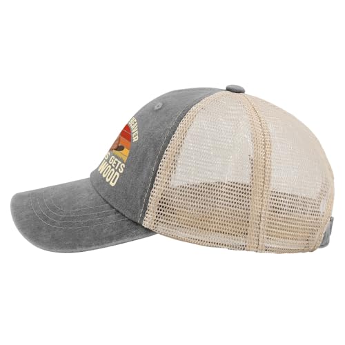 A Clean Beaver Always Gets More Wood Trucker Hats - Women's & Men's Funny Dad Hats - Perfect Birthday Gifts - color: Gray