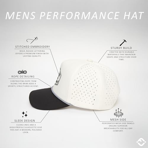 Funky Junque Golf Trucker Hat - color: Over Par & Under the Influence - Black/Beige