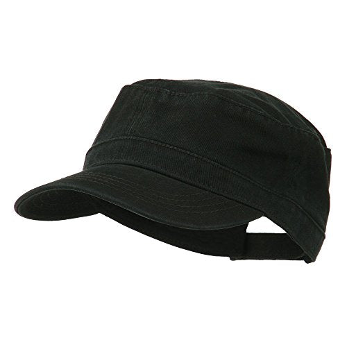Garment Washed Adjustable Army Cap - color: Charcoal