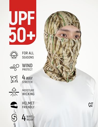 UPF 50+ Balaclava Ski Mask for Men Women - UV Face Mask Motorcycle Shiesty - color: Grass Blades