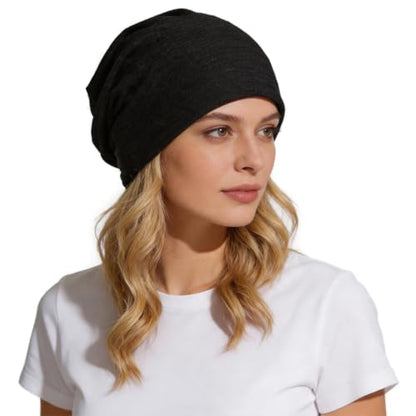 Ruphedy Men Slouchy Beanie Summer Long Oversize Thin Lightweight Skull Cap B011h - color: Black, size: One Size
