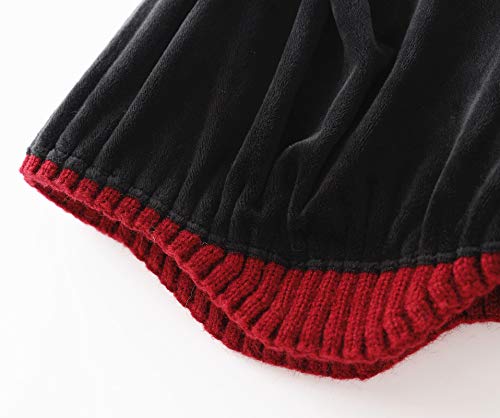 Connectyle Fleece Lined Beanie Hat for Men Women Warm Winter Hats with Earflaps Stretchy Ribbed Knit Skull Cap - color: Wine Red