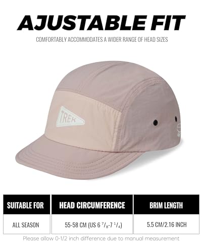 Clakllie Quick Dry Short Brim Hats for Men 5 Panel Running Hat Waterproof Baseball Cap Outdoor Hiking Hat Flat Bill Cadet Cap - color: Cdus-bssd2567-pink