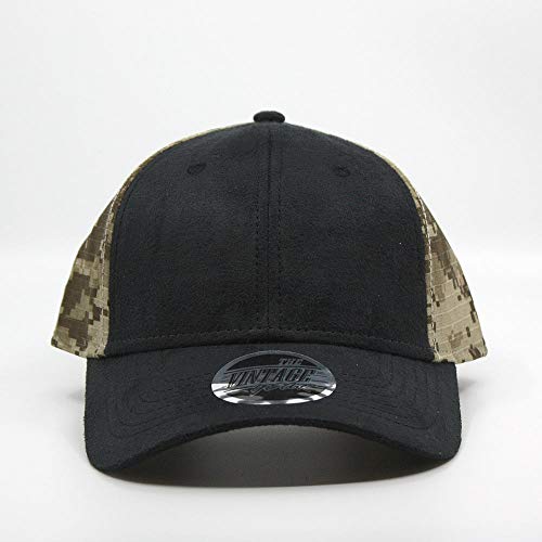 Heavy Washed Coated Canvas Wax-Look Adjustable Low Profile Men Women Baseball Cap - color: Black/Dark Khaki