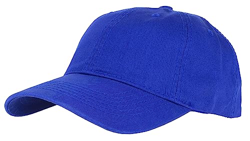 Gelante Cotton Twill Washed Unstructure Baseball Cap - Adjustable Blank Hat for Men Women - Wholesale Bulk Lot of 6 Pack - color: Solid Royal