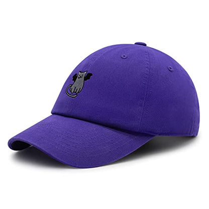 JPAK Bat-cat Premium Dad Hat Embroidered Cotton Baseball Cap Cat Kitty - color: Purple