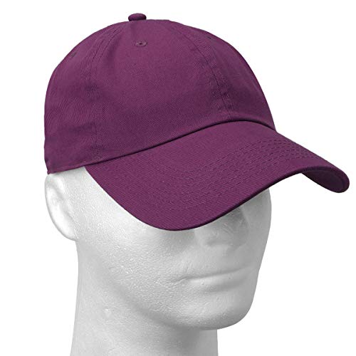 Falari Classic Baseball Cap Dad Hat 100% Cotton Soft Adjustable Size - color: Mulberry